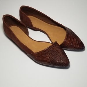 Bamboo Patent Leather Faux Pointed Toe Flats New